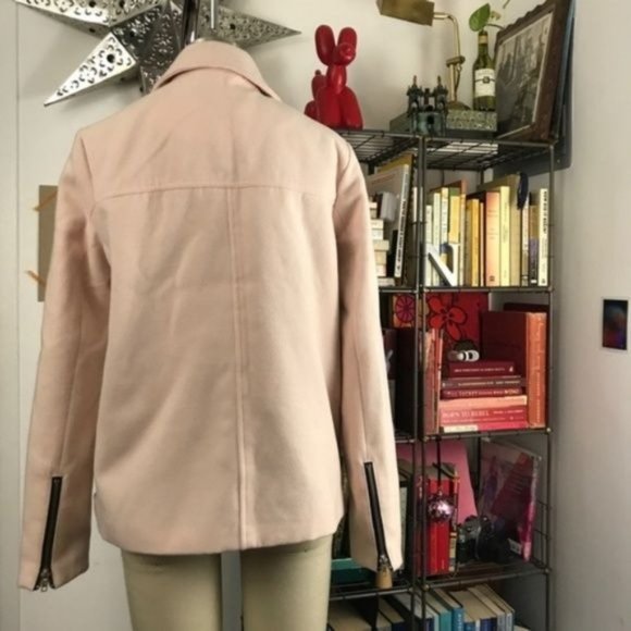 F21 XXI Moto Biker Zipper Woven Boxy Jacket Military - Picture 3 of 7